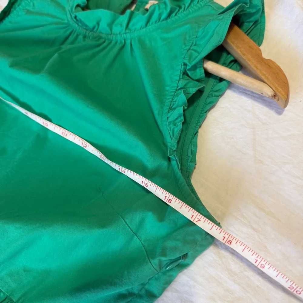 J.Crew Green Sleeveless Ruffles Tiered Poplin Midi A-Line Tank Dress Size 4